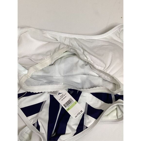 New. Tommy Bahama navy and white stripe active swimsuit. 4. Retails $155 - Picture 8 of 10